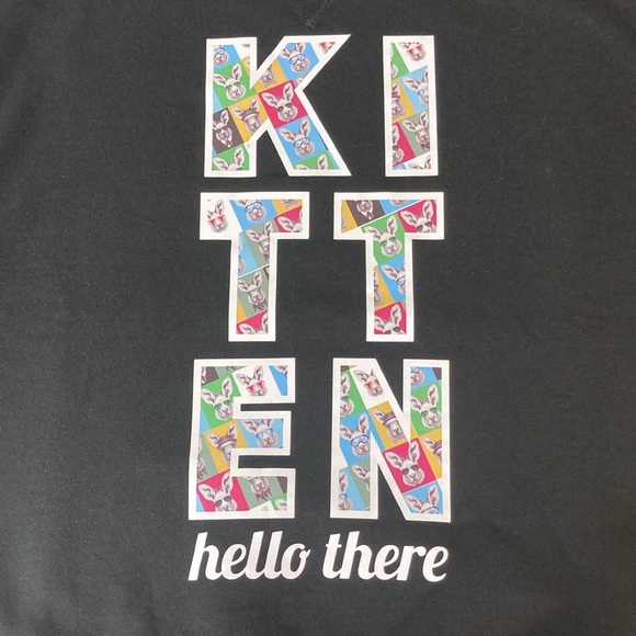 The Smooth Kangaroo Hello Kitten Black Sweatshirt - Picture 1 of 10